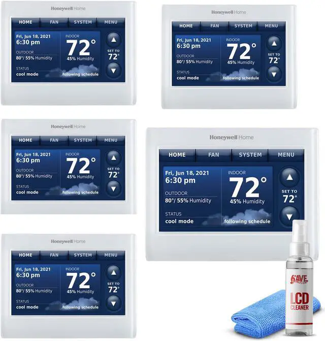 Main image of 5-Pack Honeywell THX9421R5021WW Thermostat with Red LINK Technology -White