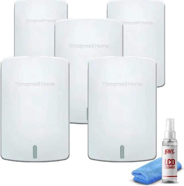 Main image of 5-Pack Honeywell Wireless Indoor Sensor -White (C7189R1004/U) + LCD Cleaner