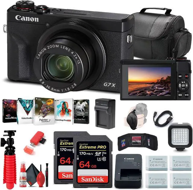 Main image of Canon PowerShot G7 X Mark III Digital Camera (3637C001) + 2 x 64GB Cards + More