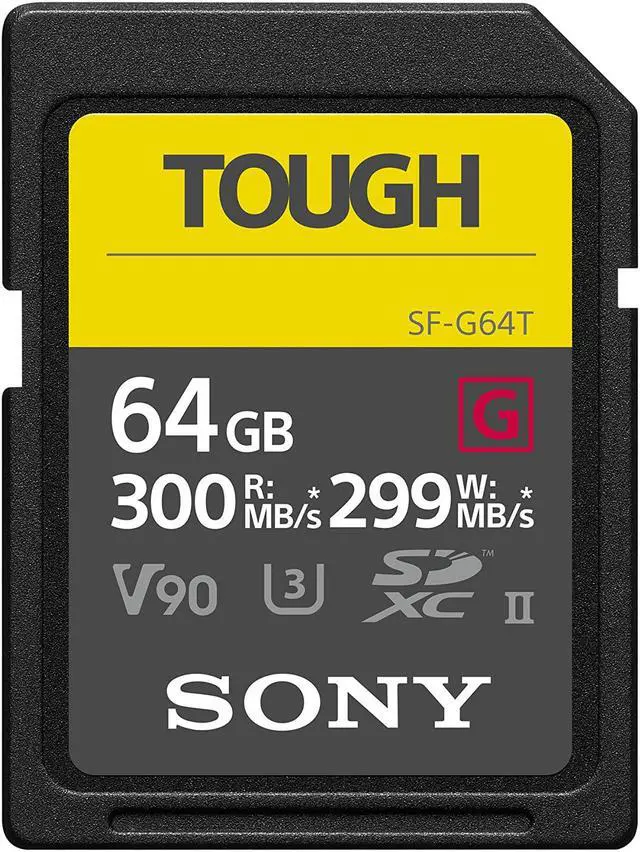 Main image of Sony Tough High Performance 64GB SDXC UHS-II Class 10 U3 Flash Memory Card