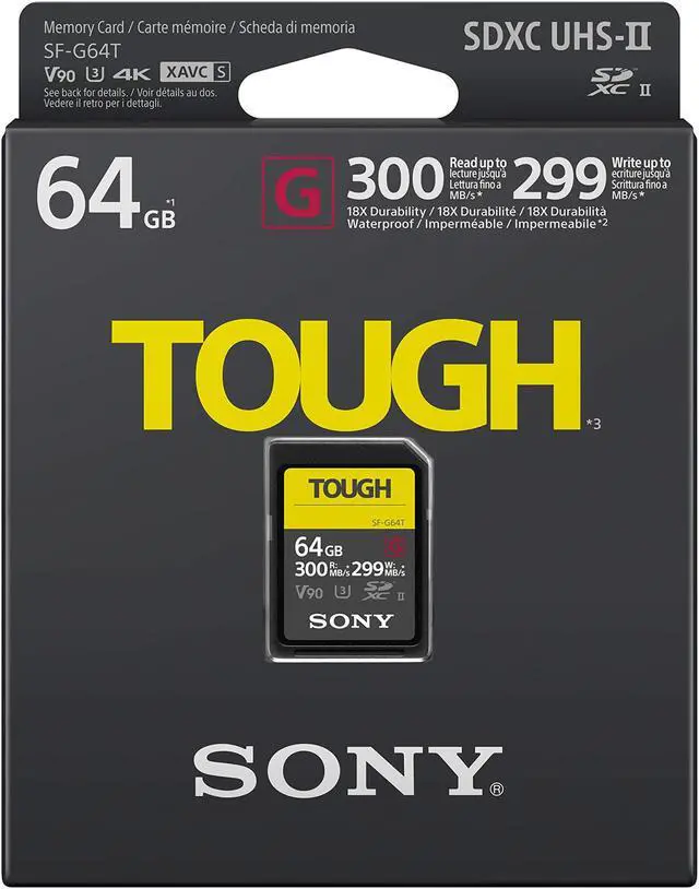 Alt view image 3 of 4 - Sony Tough High Performance 64GB SDXC UHS-II Class 10 U3 Flash Memory Card