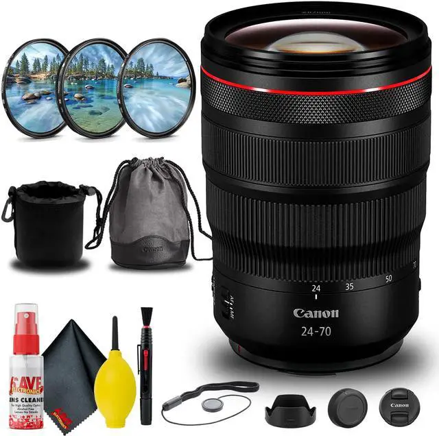 Main image of Canon RF 24-70mm f/2.8L IS USM Lens (3680C002) + Filter Kit + Lens Pouch + More