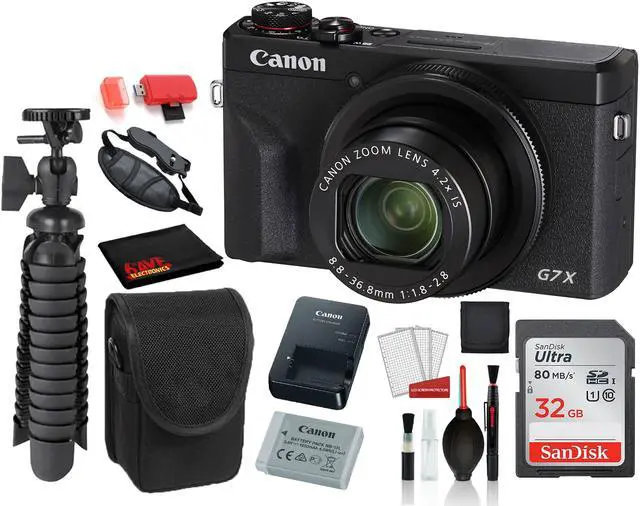 Main image of Canon PowerShot G7 X Mark III Digital Camera  with  SanDisk 32gb SD card + Camera Case + 12  Tripod + MORE