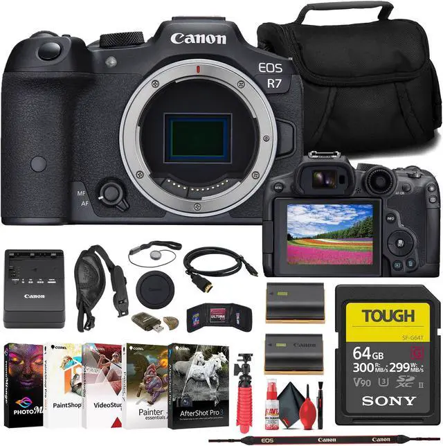 Main image of Canon EOS R7 Mirrorless Camera + 64GB TOUGH SD Card + Bag Starter Bundle