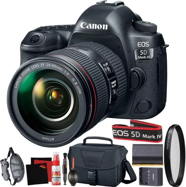 Alt view image 5 of 7 - Canon EOS 5D Mark IV DSLR Camera 24-105mm f/4L II Lens International Version + UV Protective Filter + Carrying Case Bundle