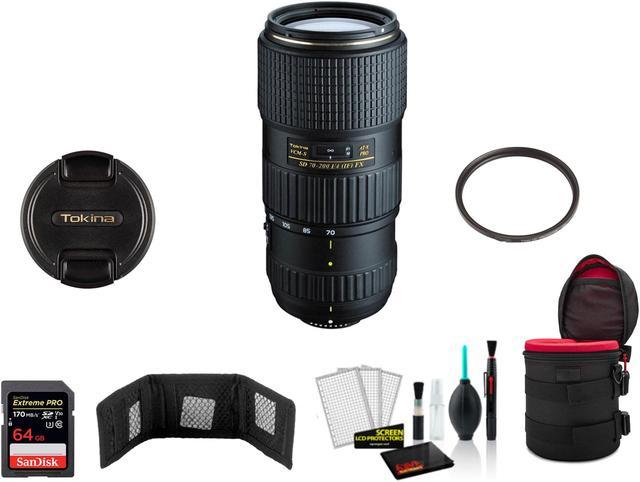 Tokina AT-X 70-200mm f/4 PRO FX VCM-S Lens for Nikon with 64GB