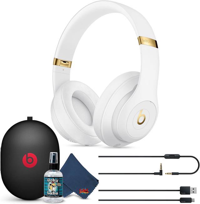 Beats Studio3 Wireless Headphones (White) with 6Ave Cleaning Kit