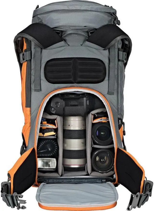 Alt view image 3 of 4 - Lowepro Powder Backpack 500 AW (Gray and Orange) With 6Ave Photography Kit
