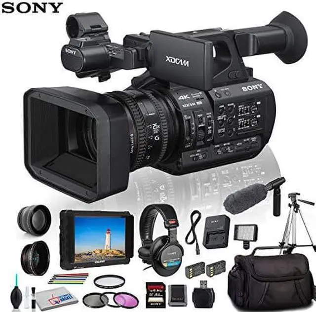 Alt view image 2 of 4 - Sony PXW-Z190V 4K XDCAM Camcorder With Tripod, Padded Case, Sony Headphones External 4K Monitor and More Advanced Plus Bundle