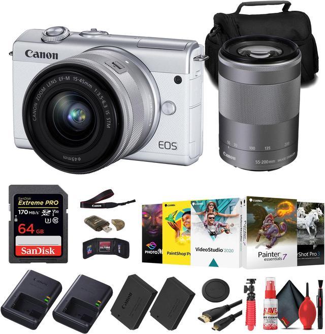 Canon EOS M200 Mirrorless Camera with 15-45mm and 55-200mm Lenses