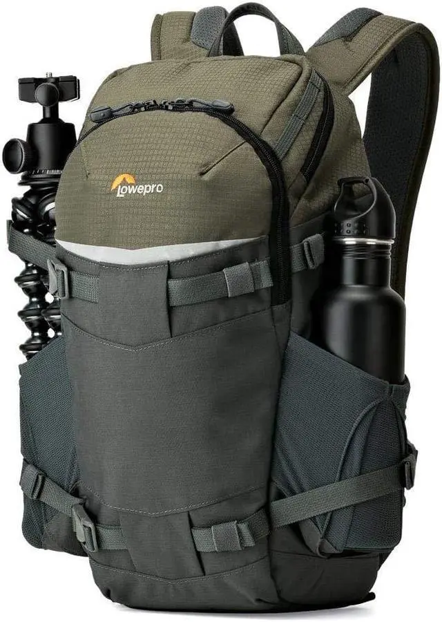 Alt view image 11 of 12 - Lowepro Flipside Trek BP 250 AW Backpack for DSLR & 1-2 Lenses, Gray/Dark Green