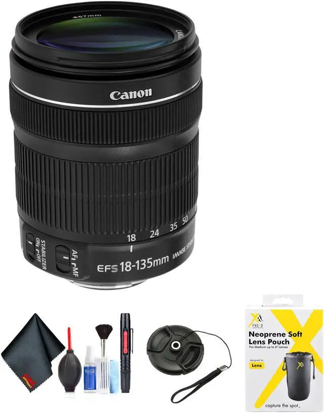 Main image of Canon EF-S 18-135mm f/3.5-5.6 is STM Lens for Canon EF-S Mount + Accessories (International Model with 2 Year Warranty)