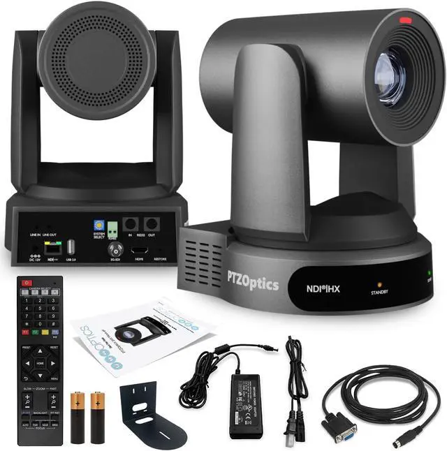 Main image of PTZOptics Move 4K PTZ Camera with 30x Zoom (Gray) (PT30X-4K-GY-G3) + Wall Mount