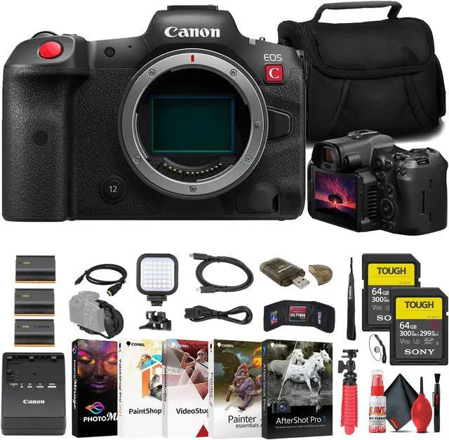 Main image of Canon EOS R5 C Mirrorless Cinema Camera + 2 x 64GB TOUGH Card + Bag + More