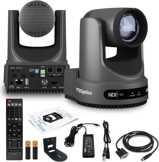 Main image of PTZOptics Move 4K PTZ Camera with 20x Zoom (Gray) (PT20X-4K-GY-G3) + Wall Mount