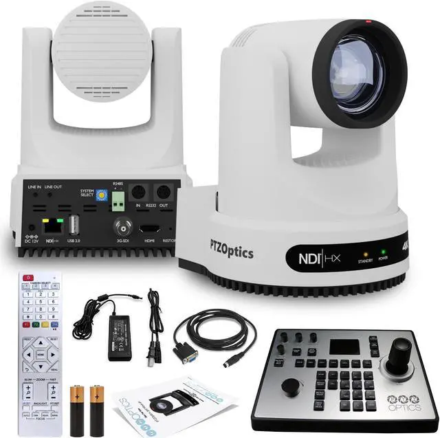 Main image of PTZOptics Move 4K PTZ Camera with 20x Zoom (White) (PT20X-4K-WH-G3) + PT-JOY-G4 Controller