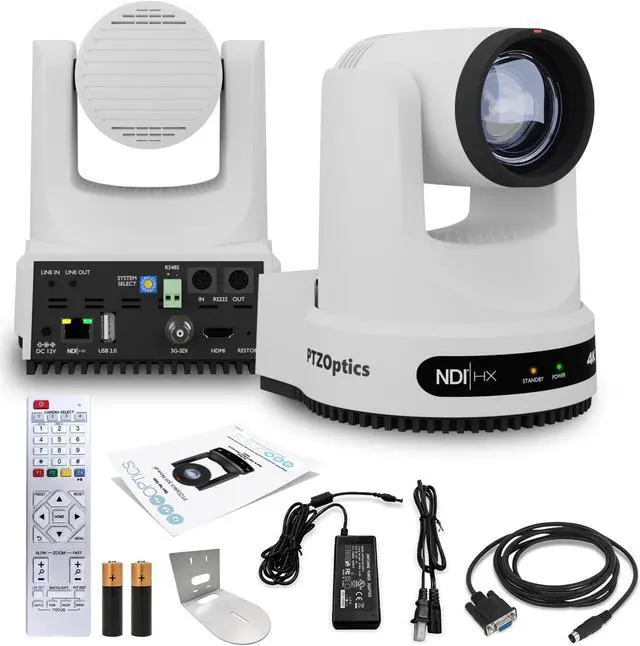 Main image of PTZOptics Move 4K PTZ Camera with 20x Zoom (White) (PT20X-4K-WH-G3) + Wall Mount