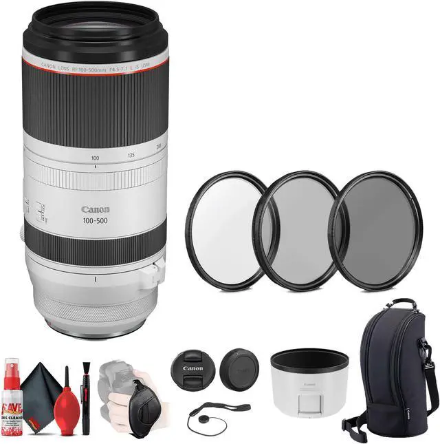 Main image of Canon RF 100-500mm f/4.5-7.1 L IS USM Lens + 3-Piece Filter Set + More
