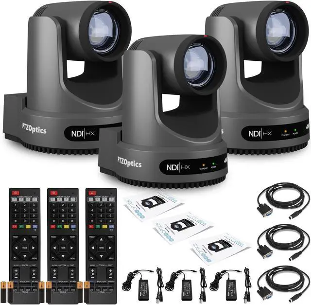 Main image of 3 x PTZOptics Move 4K PTZ Camera with 20x Zoom (Gray) (PT20X-4K-GY-G3)