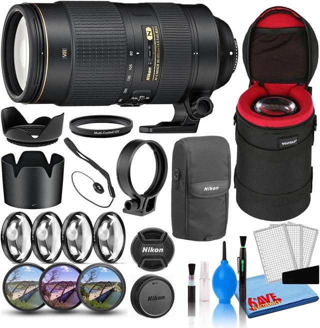 Nikon AF-S 80-400mm f/4.5-5.6G ED VR Lens (2208) Intl Model Bundle