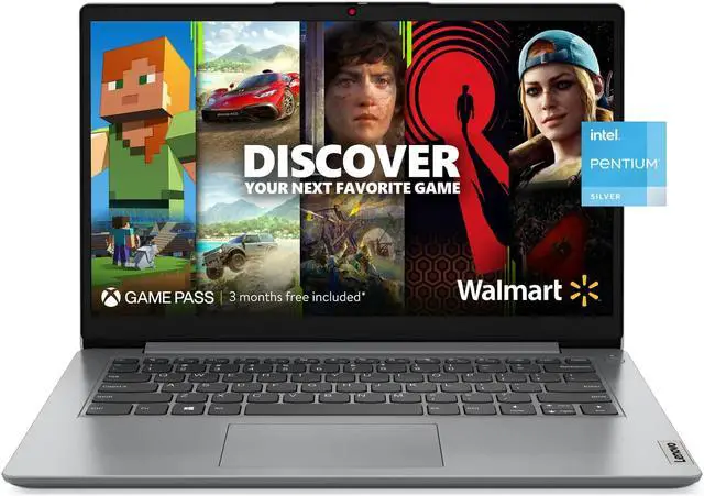 Alt view image 3 of 11 - Lenovo Ideapad 1i, 14.0" Laptop, Intel Pentium N5030, 4GB RAM, 128GB eMMC Storage, Cloud Grey, Windows 11 in S Mode, 82V6001DUS