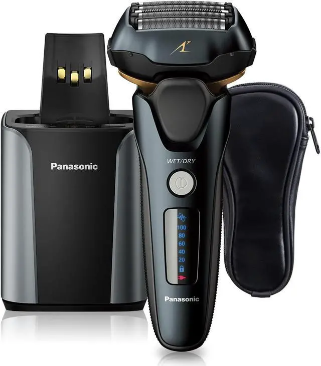 Alt view image 2 of 4 - Panasonic ESLV97K Arc5 Wet/Dry 5 blade Electric Shaver (Matte Black) Bundle with Cleaning Cloth