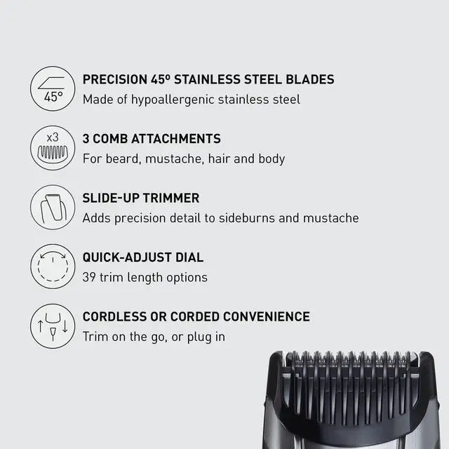 Alt view image 9 of 11 - Panasonic ER-GB80-S All-in-one Trimmer Beard/Hair Groomer/Trimmer