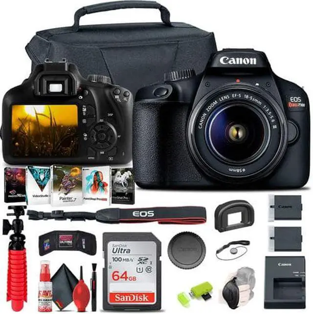 Main image of Canon EOS Rebel T100 / 4000D DSLR Camera with 18-55mm Lens Graphic Bundle