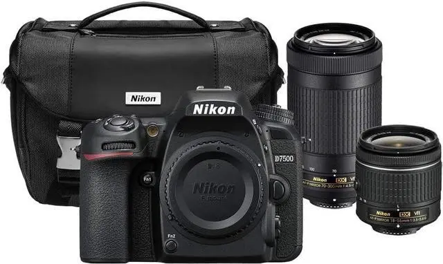 Main image of Nikon D7500 20.9MP DX-Format DSLR Digital Camera Dual Lens Bundle - (Renewed)