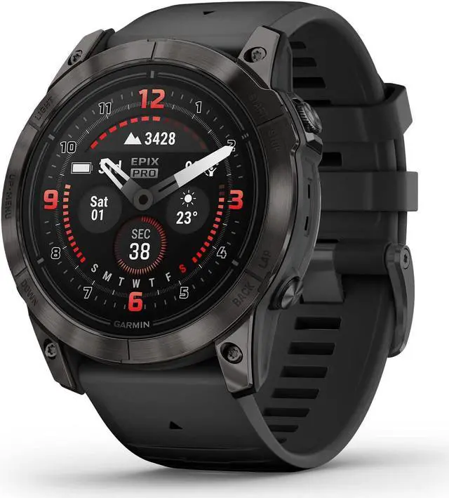Alt view image 2 of 19 - Garmin epix Pro (Gen 2) Sapphire Edition, 51mm, High Performance Smartwatch, Advanced Training Technology, Built-in Flashlight, Black