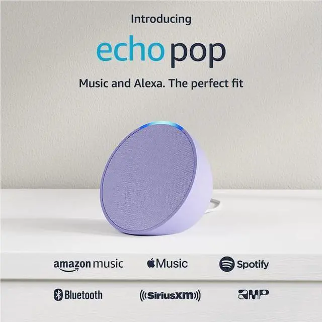 Alt view image 3 of 3 - Amazon - Echo Pop (1st Generation) Smart Speaker with Alexa - Lavender Bloom