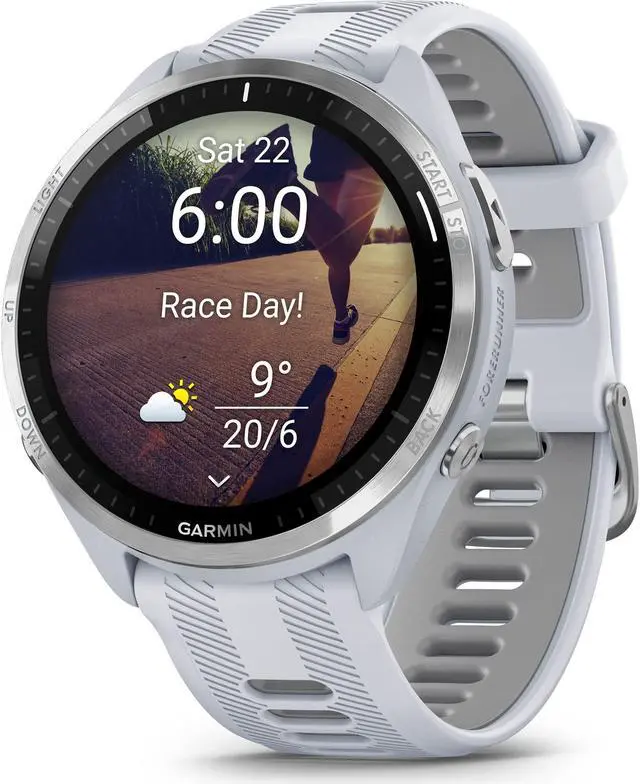 Alt view image 9 of 18 - Garmin Forerunner 965 Smartwatch - Whitestone/Powder Gray