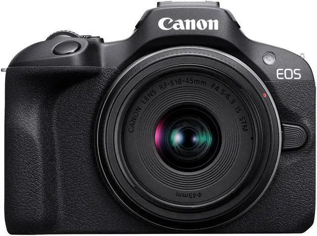 Alt view image 2 of 4 - Canon EOS R100 Mirrorless Camera with 18-45mm Lens + Bag + 64GB Card + LPE17 Battery + More