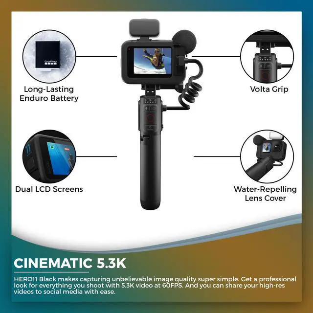 Alt view image 3 of 4 - GoPro HERO11 Creator Edition - Action Camera + 64GB Card and 2 Extra Batteries