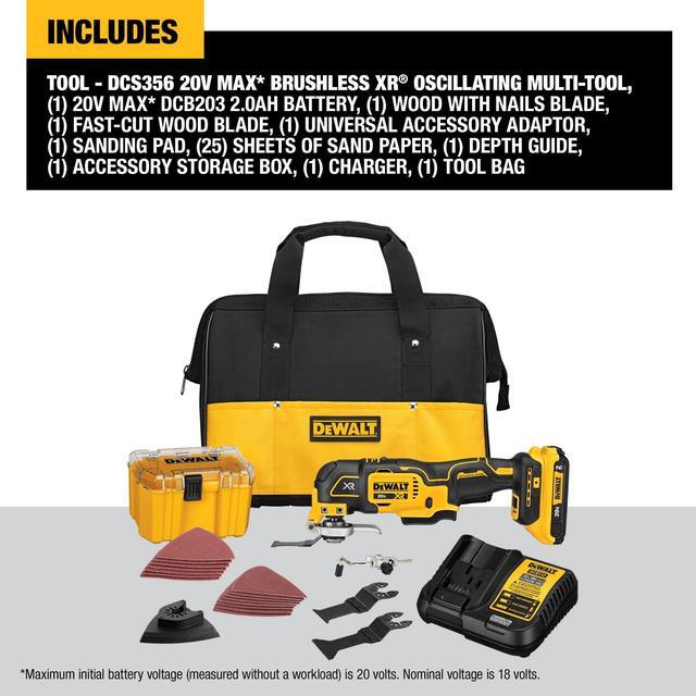 Alt view image 4 of 4 - Dewalt DCS356D1 MAX XR Multi-Tool Kit,  (20V Cordless Kit)