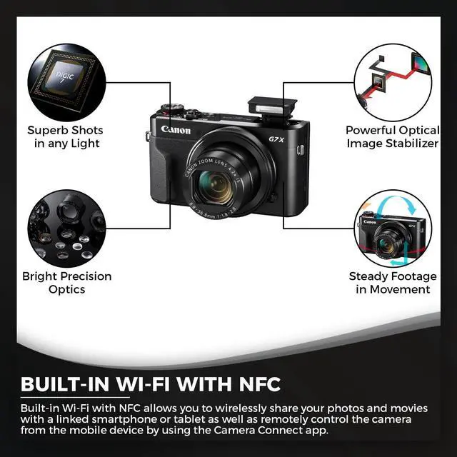 Alt view image 3 of 4 - Canon PowerShot G7 X Mark II Digital Camera (Intl Model) with (2)128GB SD Cards