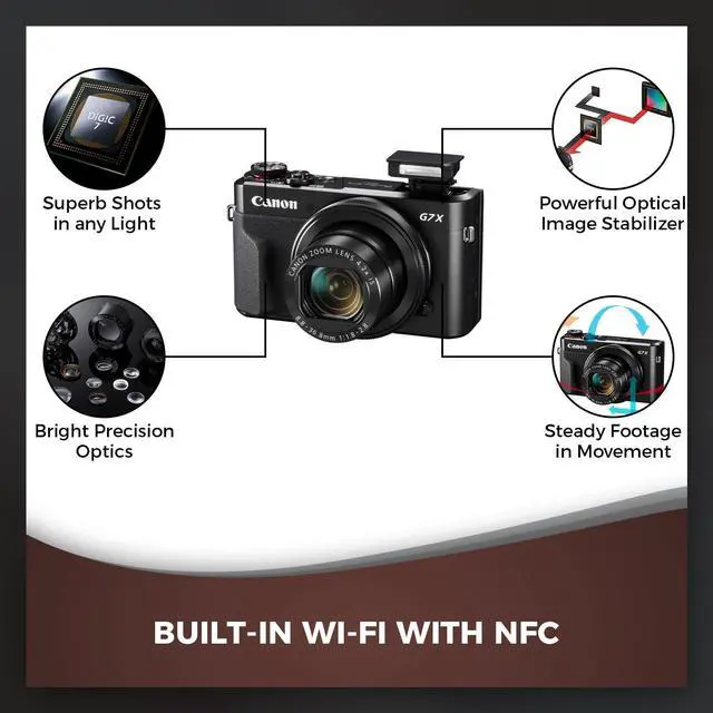Alt view image 2 of 4 - Canon PowerShot G7 X Mark II Digital Camera (International Model) - Premium Kit