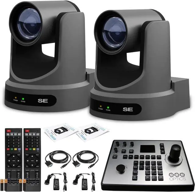 Main image of 2 x PTZOptics Move SE PTZ Camera with 30x Optical Zoom (PT30X-SE-GY-G3) + PT-JOY-G4 Controller