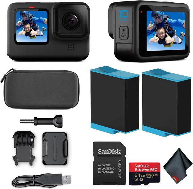 Main image of GoPro HERO10 - Waterproof Action Camera With + 64GB Card and Extra Battery