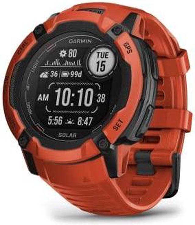 Garmin Instinct 2X Solar, Rugged GPS Smartwatch, (Flame Red