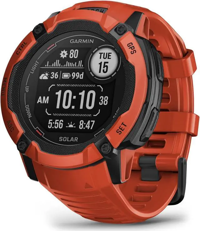 Alt view image 2 of 4 - Garmin Instinct 2X, Solar, Flame Red | GPS Smart Watch 010-02805-11