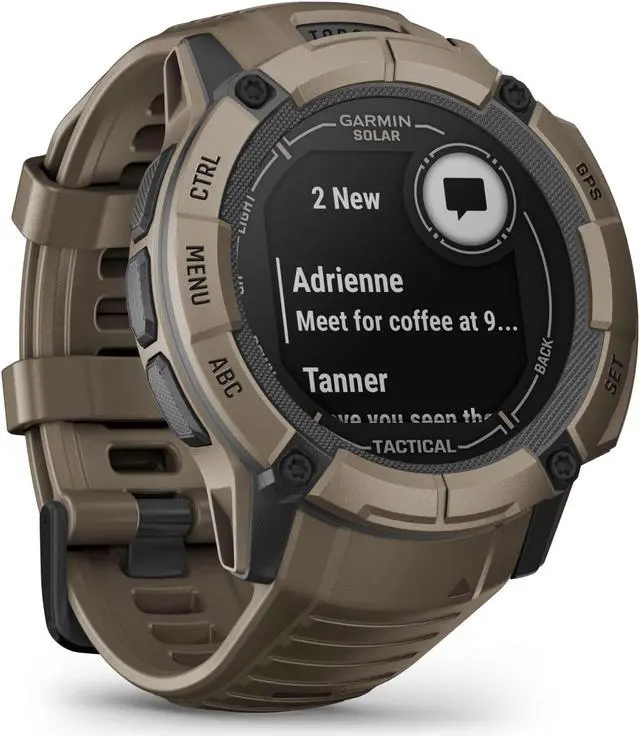 Alt view image 3 of 4 - Garmin Instinct 2X, Solar - Tactical Edition, Coyote Tan | GPS Smart Watch 010-02805-12