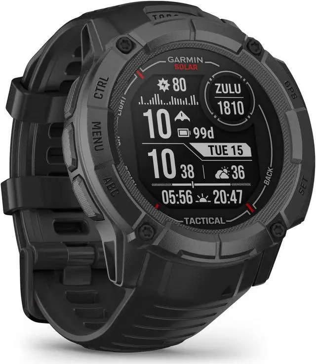 Alt view image 4 of 4 - Garmin Instinct 2X Solar - Tactical Edition, Rugged GPS Smartwatch, (Black)