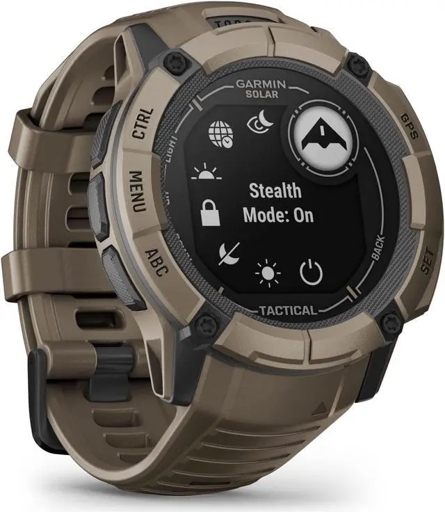 Alt view image 4 of 4 - Garmin Instinct 2X, Solar - Tactical Edition, Coyote Tan | GPS Smart Watch 010-02805-12