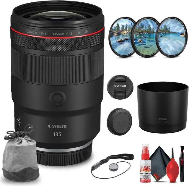 Main image of Canon RF 135mm f/1.8 L IS USM with Filter Kit + Cleaning Kit + Lens Cap Keeper