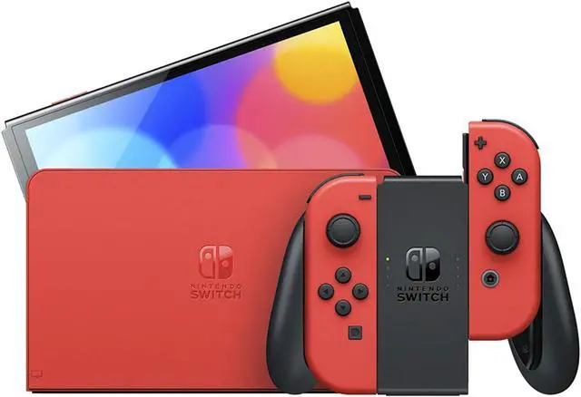 Alt view image 2 of 4 - Nintendo Switch - OLED: Mario Red Edition Bundle with Mario Kart 8 Deluxe Game