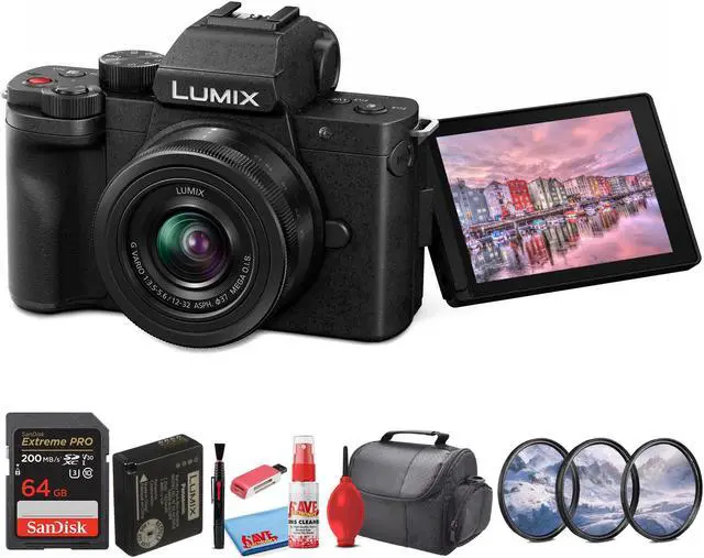 Main image of Panasonic Lumix G100 4K Mirrorless Camera with 12-32mm Lens for Photo and Video