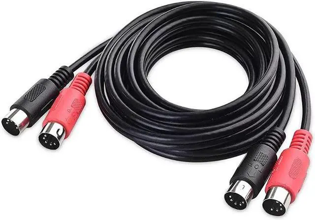 Alt view image 2 of 4 - XPIX Dual MIDI Cable, Dual 5-pin DIN to Same, 3 M, Ideal for Live Stage and Studio Recording