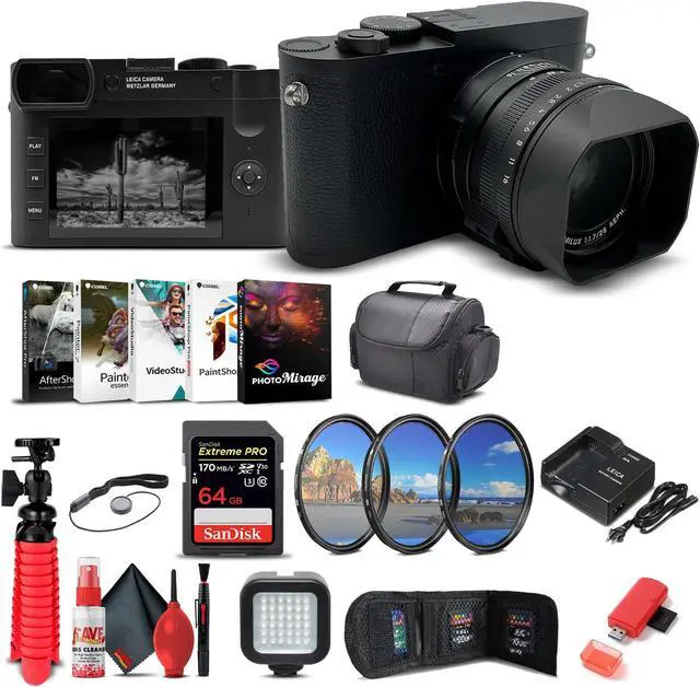 Main image of Leica Q2 Monochrom Digital Camera (19055) + 64GB Memory Card + More Bundle