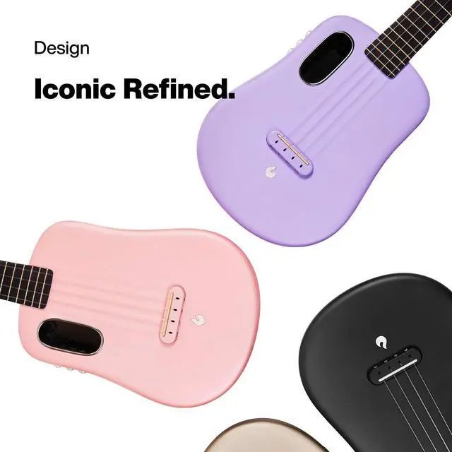 Alt view image 2 of 3 - LAVA U Carbon Fiber Ukulele with Effects Tenor Travel Ukulele with Case Pick and Charging Cable (FreeBoost, Sparkle Blue, 26-inch)